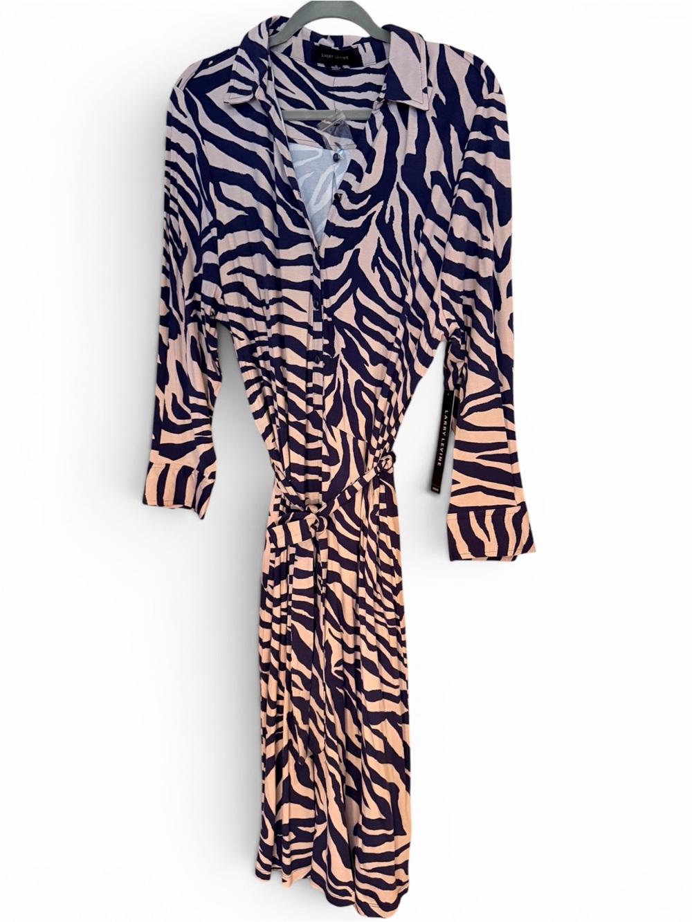 Navy and Cream/Tan Zebra Print Wrap Dress 🦓 NWT